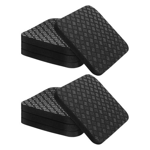 8 piezas de tapetes para caminadora 3.94x3.94x0.2 pulgadas Pu negro antideslizante