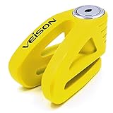 Acekit Veison Bicycle and Motorcycle Brake Disc Lock Heavy Duty Strengthen Body Sawing Resistant with Four Ribs 6mm Harden Lock Pin with Remind Cable-Yellow