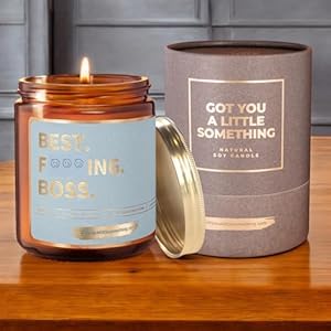 Boss Lady Gifts for Women Best Boss Ever Funny Scented Candle Unique Appreciation Present Idea for Female Bosses Men Coworkers Office Gifts for Job Promotion Retirement or Boss Day