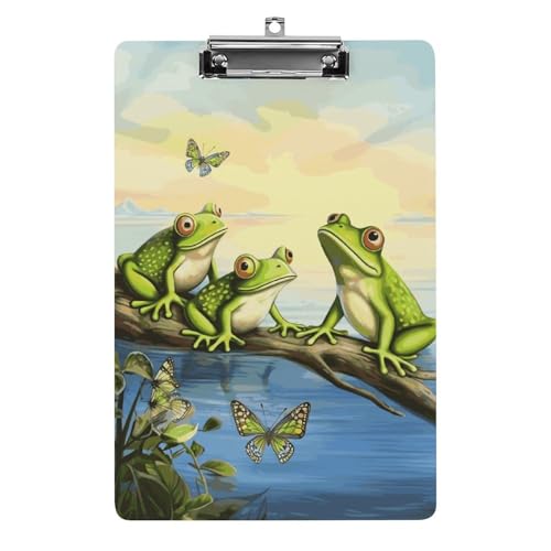 Presse-papiers acrylique A4 grenouilles et papillons mignon pour classe