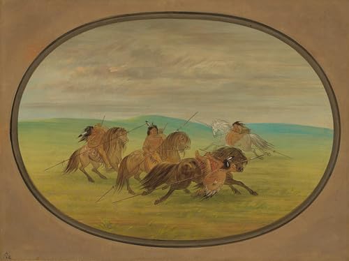 Cuadro de lienzo George Catlin pintura ecuestre texturizada decorativa para pared 60x90