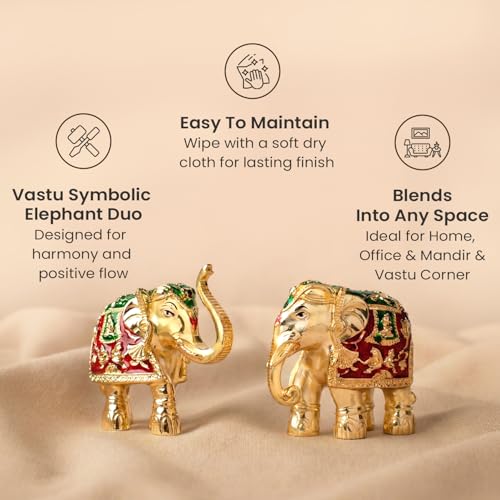 Image of Astrotalk Sampoorna Dhan YOG Gajraj Combo | Upward & Downward Trunk Elephant Pair for Vastu, Wealth & Prosperity | Home Decor for Living Room & Office | Vastu Items for Good Luck | Housewarming Gift