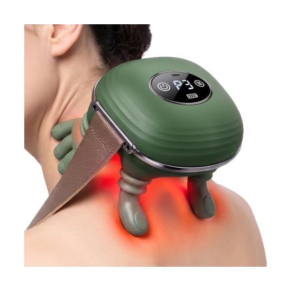 Neck and Shoulder Massager with Heat, Hand-Inspired Kneading Green