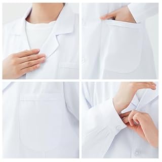 Voarge Camice Bianco da Laboratorio Medico Lavoro, Laboratorio Chimico per Studente Scuola Infermiera Cosplay Lavoro Abbigliamento (S)