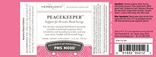 image for Herbalogic - Peacekeeper Liquid Herb Drops - Reduces PMS Related Mood 