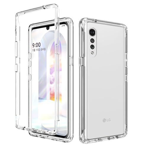 Niopiee for LG Velvet Case Hybrid Drop Protection Clear Case Heavy Duty Hard Rugged Anti-Slip Bumper Anti-Scratch Armor Protective Phone Cover Transparent