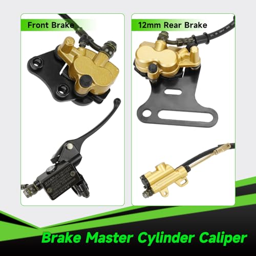 Image of Pit Bike Front Brake & 12mm Rear Hydraulic Disc Brake Caliper Assembly Compatible with Apollo SSR 125cc 110cc Tao Tao Coolster Roketa X-pro 4-Stroke 50cc 70cc 90cc Chinese Dirt Bike Parts