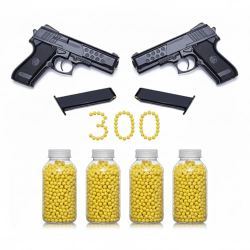 Image of Velinor Kids Air Soft Mouser Gun Set with 300 BB Bullets | Powerful Long Range Toy Pistol for Boys | Safe Outdoor Shooting and Police Action Play Pack of 2
