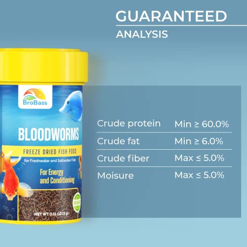 Brobass Freeze Dried Blood Worms For Fish - Aquarium Bloodworms Fish Food For Freshwater And Saltwater thumb #4