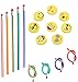 71 Pcs Set sacchetto del partito dei capretti, Annhao matite elastiche e Emoji Smile Gomme con piega magica Giocattoli Divertimento scolastico, per i Riempitivi del Sacchetto del Partito dei Bambini
