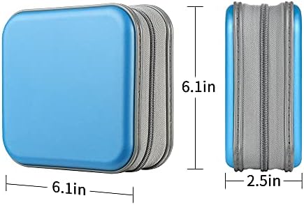 LIOVODE CD Wallet, 48 Capacity Portable CD/Blu-ray/Disc Media Holder Storage Organizer Binder for Car Office Home (Sky Blue)