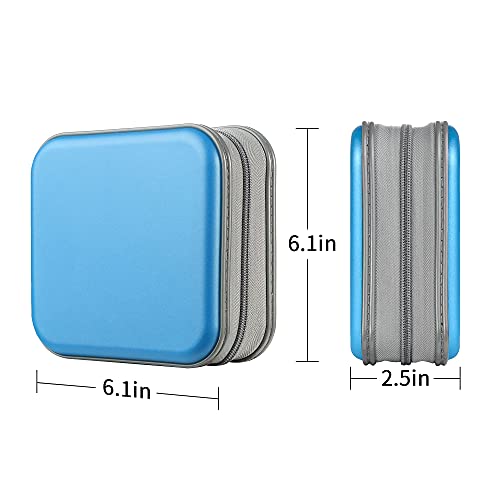 LIOVODE DVD Case, 48 Capacity CD Case Portable CD Case Holder Storage Hard Plastic DVD CD Wallet Holder Organizer for Car (Sky blue) - Thumbnail 6