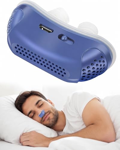 Sleep Apnea Devices Electronic Micro CPAP Anti Snoring Maskless Machine Portable Lightweight Mini Sleep Airflow Aid with USB Cable for Snoring Relief Effective Sleep for All Nose Shapes Men Women