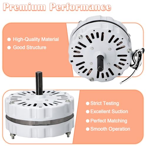 Hiorucet F0510B2944, F0510B2705 Power Attic Vent Fan Motor Replacement for Lomanco, Lomancool 2000 & 1800, F0510B2497, F0510B2536, A0416B2059 Ventilator Fan Motor Kit, 1/10 Hp, 1100 RPM, 120 Volts.