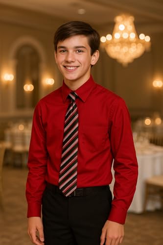 Avery Hill Boys Long Sleeve Dress Shirt with Windsor Tie2