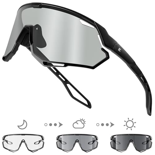 BIRCEN Photochromic Cycling Glasses: Mountain Bike Sports Sunglasses for Men Women Running Riding MTB Baseball