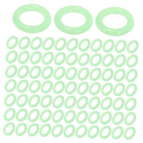 Abaodam 300個 蓄光シリコンテントペグリング 夜間視認性を高める防水耐候性キャンプ用テント固定リング アウトドアハイキング釣り用 警告