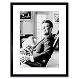 PHOTO PRESIDENT JOHN F KENNEDY JFK VINTAGE NEW BLACK FRAMED 