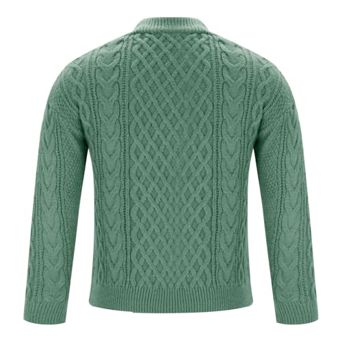 Mens Crewneck Cable Knit Sweater Textured Sweater Long Sleeve Pullover Sweaters Casual Ribbed Sweaters Soft Pullover4