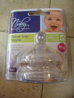 New In Package Set Of Two Nuby Natural Touch Breast Size Nipples