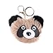 Amosfun bola de piel de navidad pompón llavero panda esponjoso bola de hojaldre llavero del coche bolso monedero encanto para mochila bolso bolso de color caqui