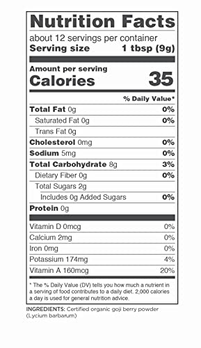 Navitas Organics Bag, 12 Servings — Organic, Non-Gmo, Sun-Dried, Sulfite-Free, Goji Powder, 4 Ounce (Pack Of 1) #TOP3