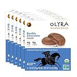 Olyra Organic Breakfast Sandwiches | Low-Sugar, High Fiber Plant Based Protein Cookies (Double Chocolate, 5.3 Ounce (Pack of 6))
