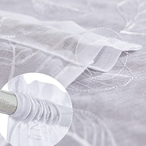 Cenefa transparente bordada de 18 pulgadas, ideal para iluminar y decorar cocinas y baños 7