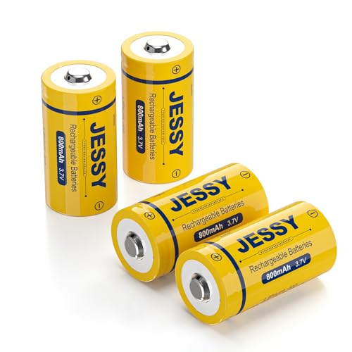 JESSY 3.7V Lithium Battery Rechargeable Batteries 123 for Arlo Wireless Cameras VMC3030 VMK3200 VMS3330 3430 3530 and Flashlight Polaroid Microphone (4 Pack)