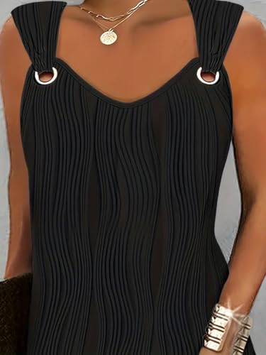 Vintage Summer Dresses for Women 2025 Sleeveless Beach Sundress Cover Ups Swing Casual Loose Tank Shirt Dress4