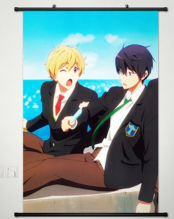 Wall Scroll Poster Fabric Painting For Anime Free! - Iwatobi Swim Club Nagisa Hazuki & Haruka Nanase 002 S