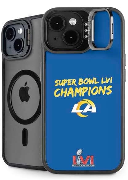 Skinit Kickstand Phone Case Compatible with iPhone 15 Plus - Officially Licensed NFL Los Angeles Rams Design