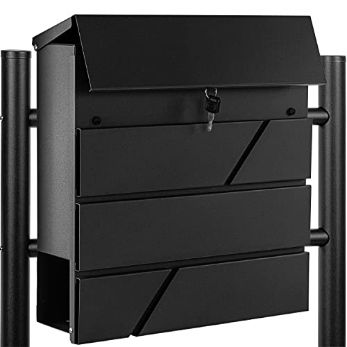 STILISTA Standbriefkasten mit Zeitungsfach, Farb- u. Modellwahl, Anthrazit...