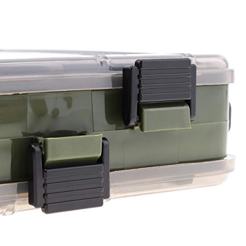 Origlam Double Sided 14 Compartments Fishing Tackle Boxes Fishing Lure Box Organizer, Fishing Bait Tackle Storage Case, Container Box For Jewelry Beads Earring Hook (Yellow) #TOP6