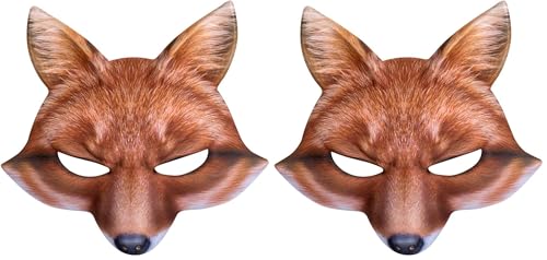 Boland - Demi-masque, masque animalier avec impression réaliste et élastique, idéal pour les déguisements d'animaux pour le carnaval, Halloween ou une fête à thème, Beige