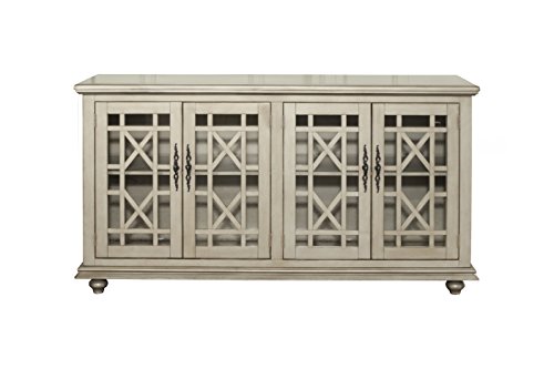 Martin Svensson Home Marche 63" TV Stand - Antique Silver - Versatile Multi-Use Design - with Two Large Cabinets for Storage - Image 2