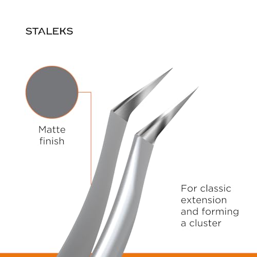 Pinzas para pestañas STALEKS Expert 41 Type 7 para salones de belleza y extensiones de volumen 5