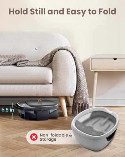 Puboo Collapsible Heated Foot Spa Bath with Remote, 95-115°F Precise Temp Control, Deep Massage Rollers & Acupressure, Quiet <50dB, Fits US Men’s Size 11 | Ideal Gift for Family & Friends