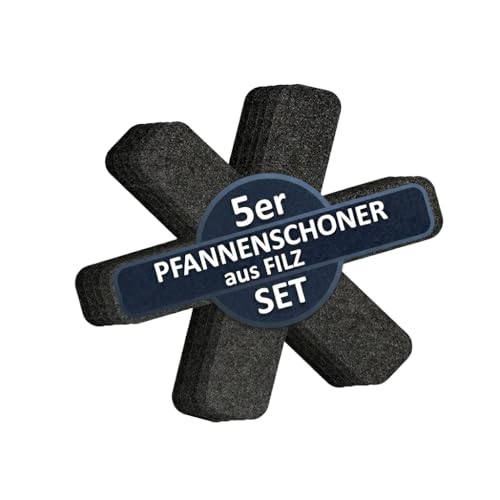 ACAVEON Pfannenschoner - Pfannenschutz Filz 5 Stück - Stapelschutz Hitzebeständig und Abwaschbar 38cm für Pfannen und Töpfe Extra Dicke Topfschoner Zuschneidbar - Topfschutz & Pfannentrenner