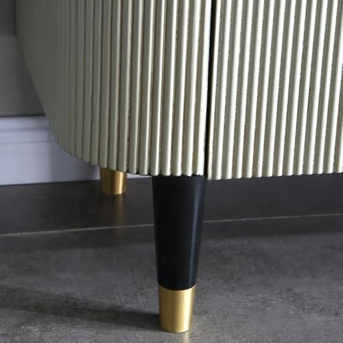 Image of Boston Console Table, Black Marble Top, Charcoal Louvers, Golden Accents, 36x15x30 Inch, Waterproof Plywood, 3-Shelf Storage Cabinet, Elegant Entryway or Living Room Display Table