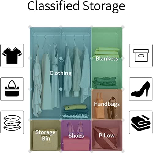 Image of KRISHYAM Portable Closet Wardrobe Cube Wardrobe for Hanging Clothes, Modular Cabinet for Space Saving, Ideal Storage Organizer Cube for Books, Toys, Towels (Tower Print)