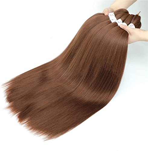 Wigenius 30 Inch Long Pre-Stretched Braiding Hair Easy Braid 6 Packs/Lot Professional Synthetic Fiber Crochet Ez Braids Yaki Texture Knotless Ginger Braiding Hair Extensions (30 Inch,30#) #TOP2