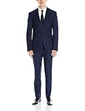Perry Ellis Men's Two Button Slim Fit Windowpane Suit