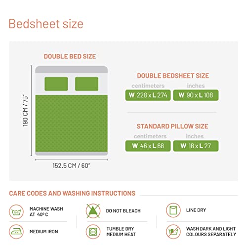 Image of DDECOR - Jasper 100% Cotton Double Bedsheet with 2 Pillow Covers, Brown
