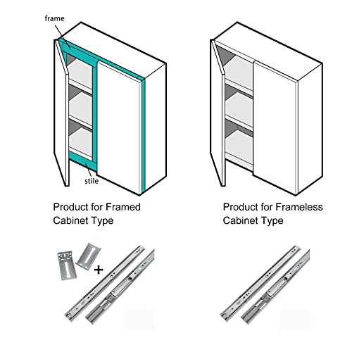 Image of LONTAN 6 Pairs Soft Close Drawer Slides 18 Inch Heavy Duty Cabinet Rails