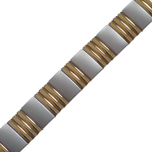 Gilden Ladies Expansion 12-16Mm Striped Stainless Steel Watch Band 146-T (12-16 Millimeter End Width; Single Unit, Two Tone) #TOP1