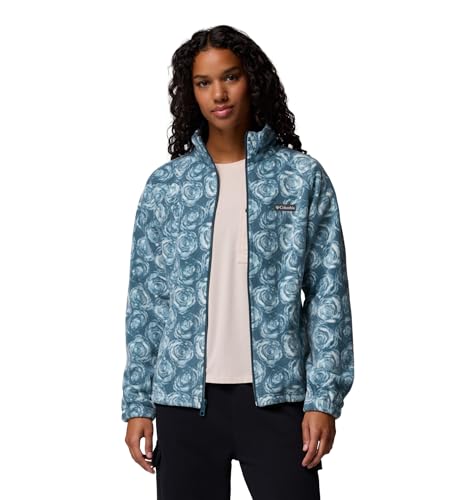 Columbia Womens Benton Springs Printed Full Zip, Everblue Rose City, Small - image 5