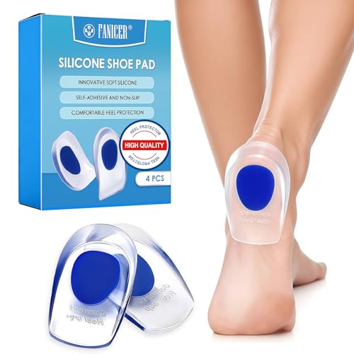 2 Paires Talonnettes en silicone-Grande taille bleu, Semelle intérieure, Epine Calcaneenne Silicone Talonette, Soulage Douleurs Pieds Semelle Talon, Soulage...