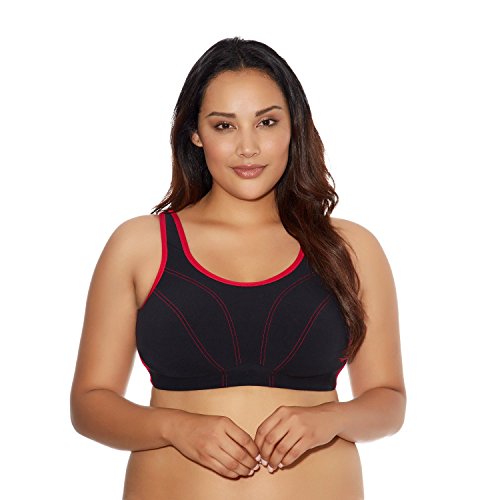 GODDESS Women s Plus Size Wireless Soft Cup Sports Bra, Black, 42I