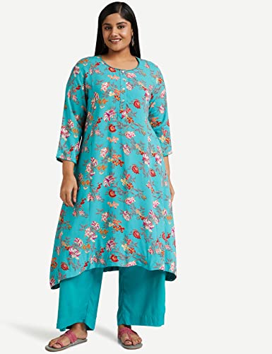 Image of BIBA Women Viscose A Line Printed Suit Set